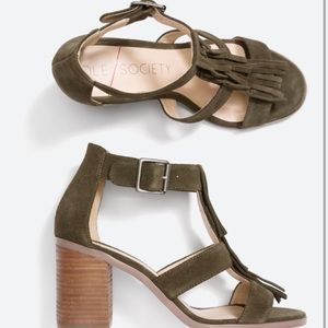 Delilah Brown Suede Fringe Heel size 10